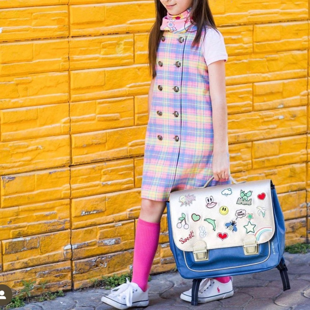 Handmade Wool & Silk Plaid Dress – Size 8